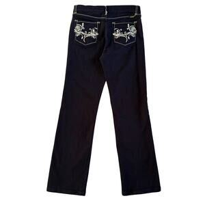 Lawman Jeans Women’s 9/10 L Long Black Gold Embellished Rodeo Western 1036